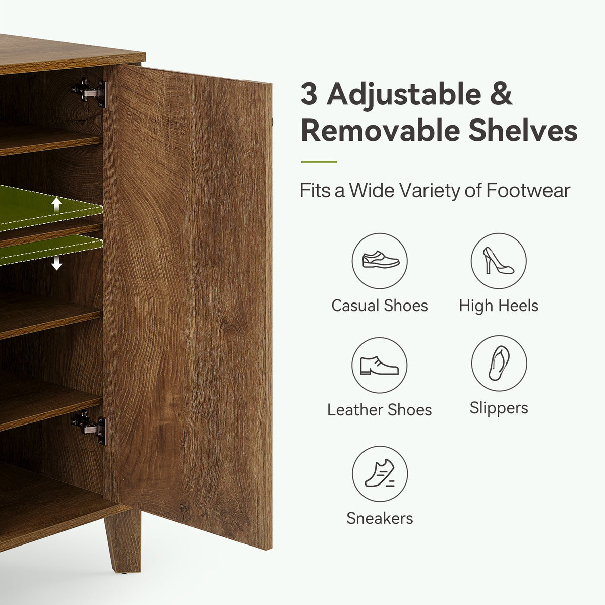 6-Tier Shoe Cabinet with Doors, 30 Pairs Entryway Shoes Rack Organizer