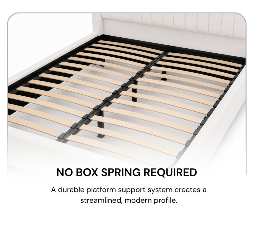 Titus T2164 Modern Tufted Corduroy Storage Platform Bed Frame