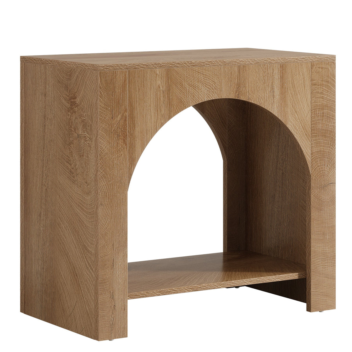 Wooden Nightstand with 2-Tier Storage, 27.56" Bedside Table for Bedroom