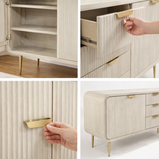 Mango Wood Storage Cabinet – White