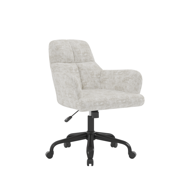 Brassex Lazare Grey Fabric Ergonomic Swivel Adjustable Office Chair with Tufted Accents