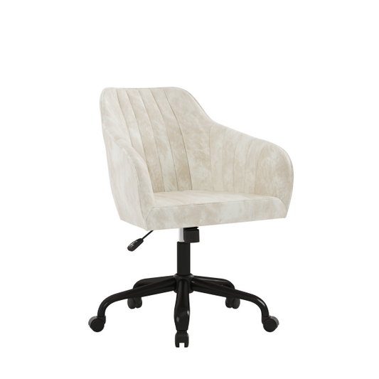 Belisse Ergonomic Beige Fabric Upholstered Swivel Office Chair with Adjustable Height