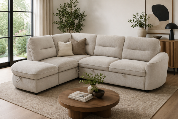 LHF SECTIONAL SLEEPER - BEIGE
