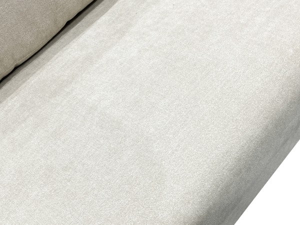 Modern Elegant Beige 3-Seater Sofa, Slim Arms, Splayed Legs