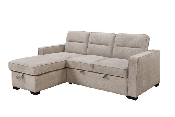 Brassex Sectional Sleeper Taupe Reversible Chaise