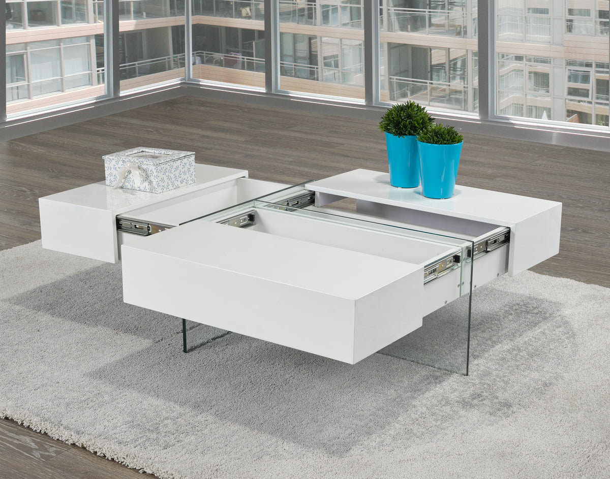 Glass Coffee Table – White