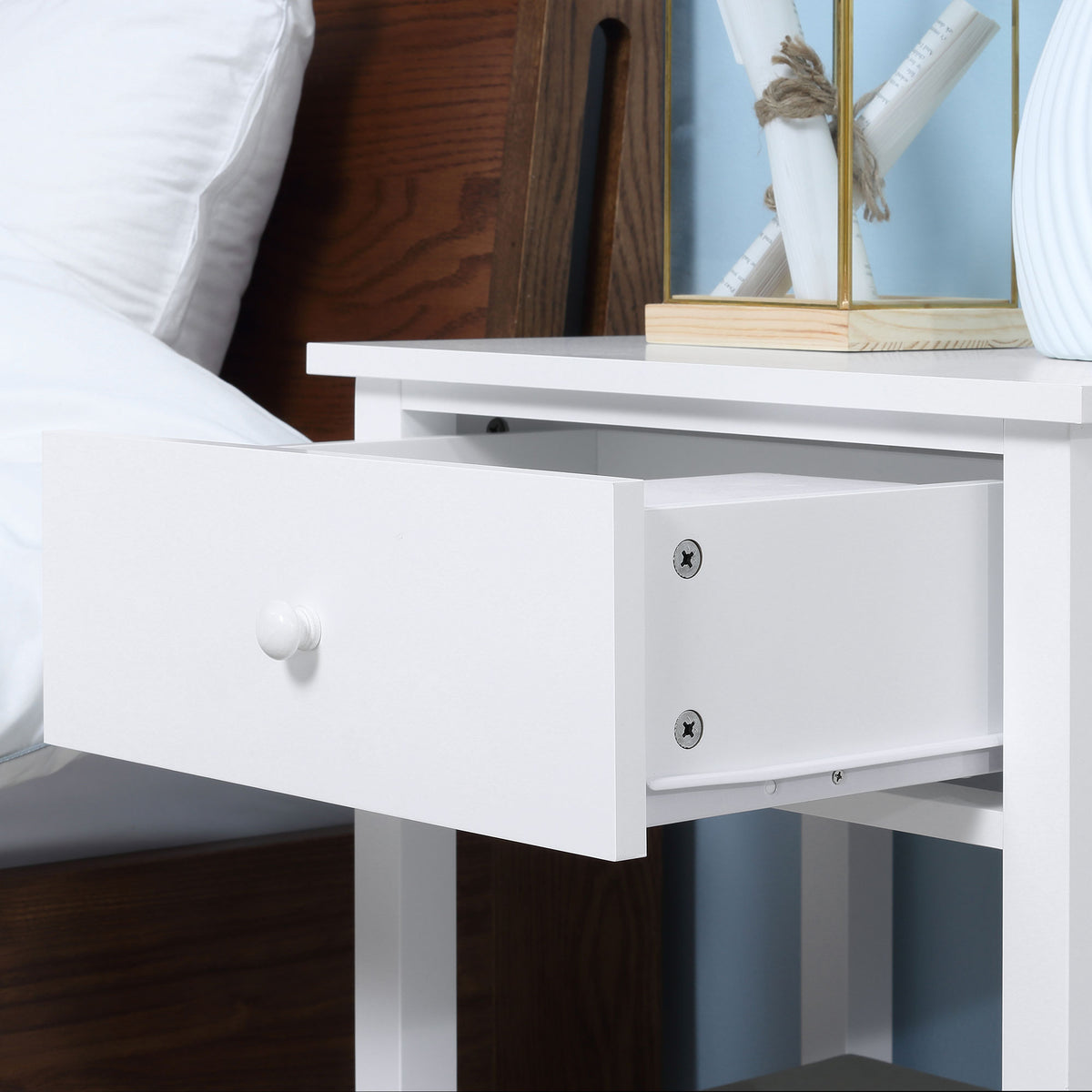 Nightstand with Drawer and Storage Shelf – 20"W x 24"H