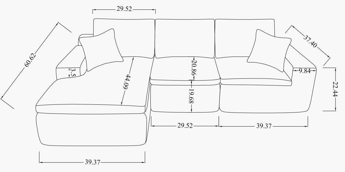 Sectional – Brown (Style 2)