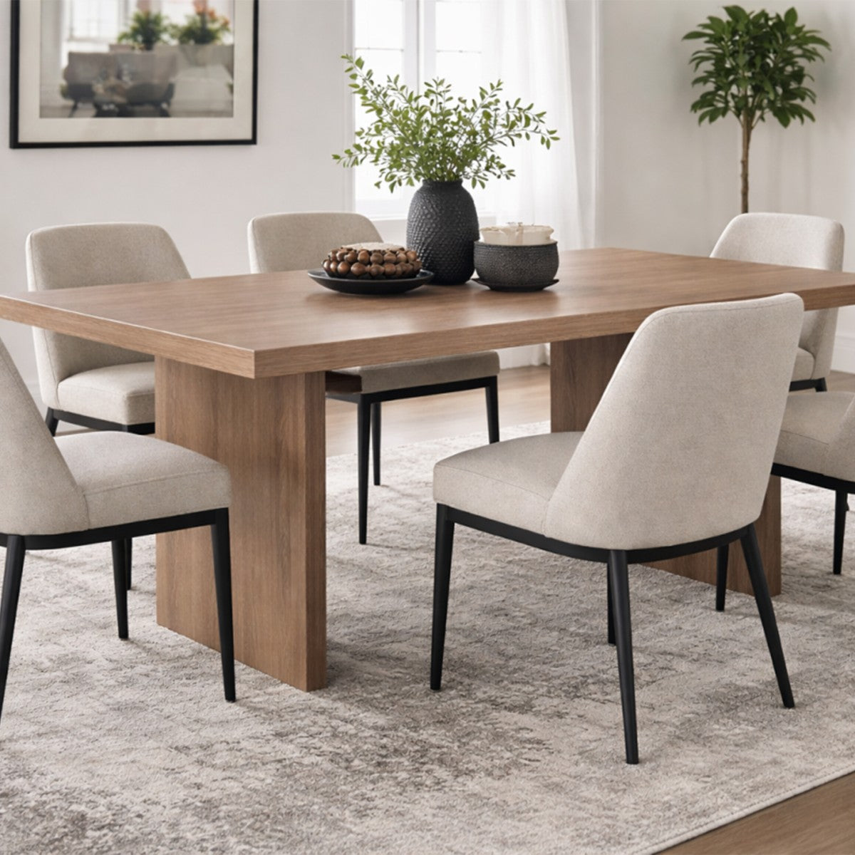 Solid Wood Dining Table – Natural Oak