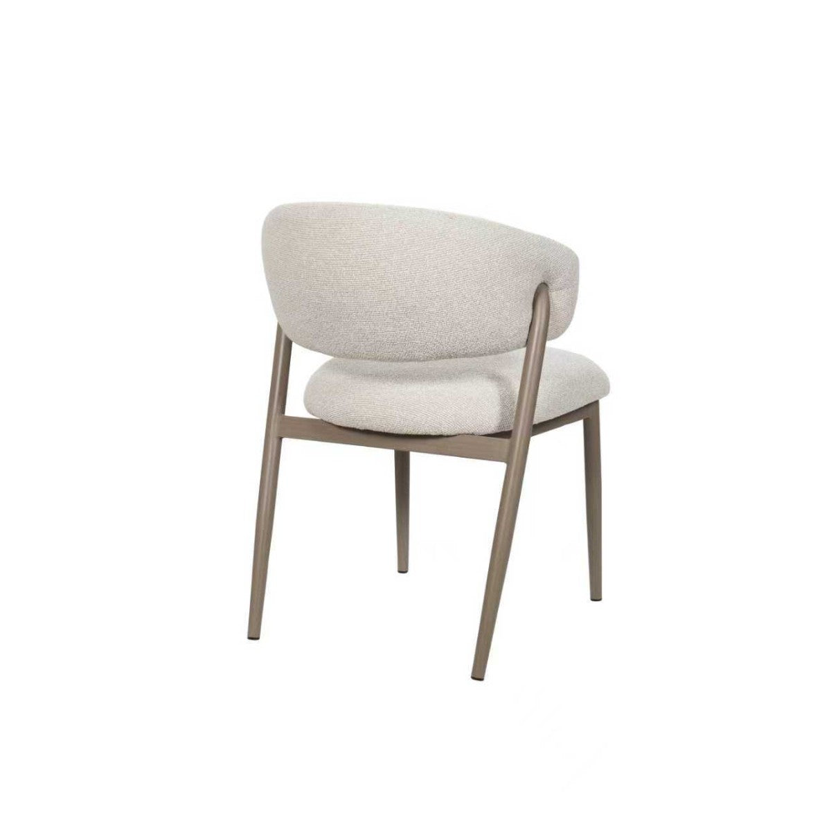 Curved Boucle Dining Chair, Set of 2 – Tobacco/Beige