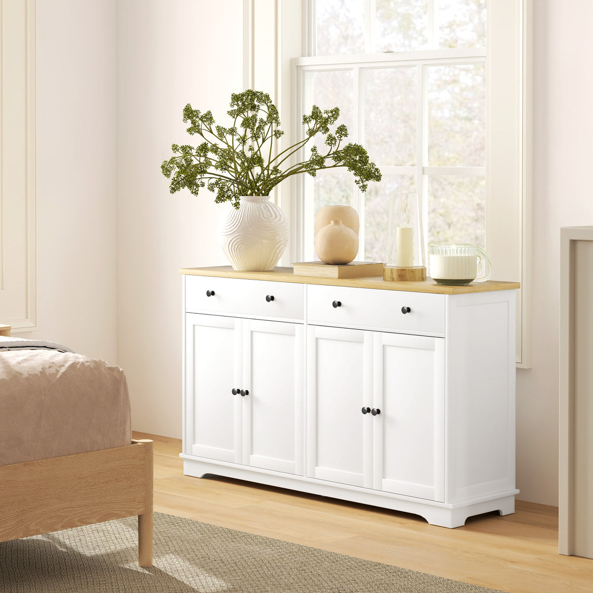 Buffet Cabinet with Storage Drawers – 55"W x 34"H