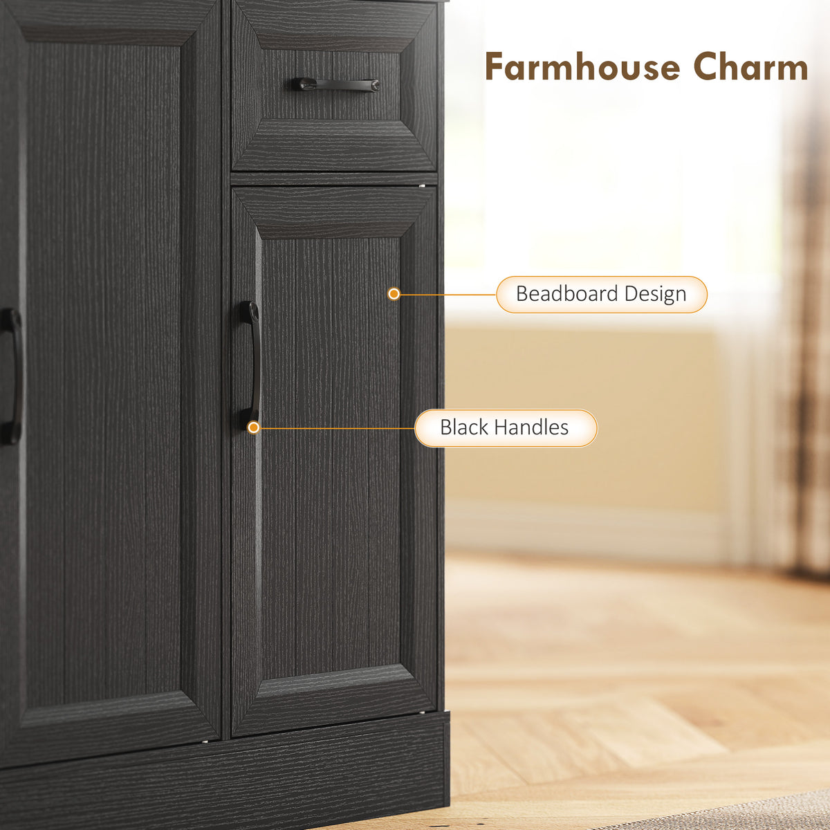 Pantry Cabinet with Charging Station – 39"W x 71"H