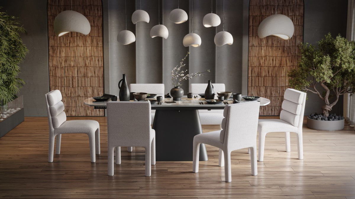 Tufted Boucle Dining Chair, Set of 2 – Cream