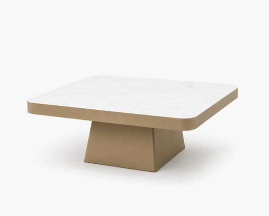 Marble Coffee Table – Gold (Style 2)