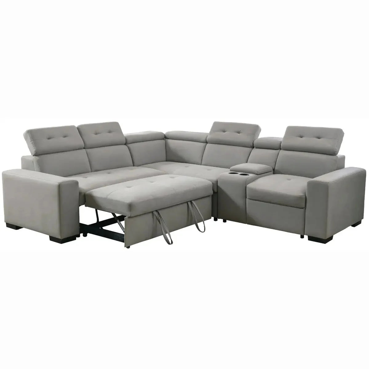 9219 Light Grey Modern Pull-Out Sofa Bed