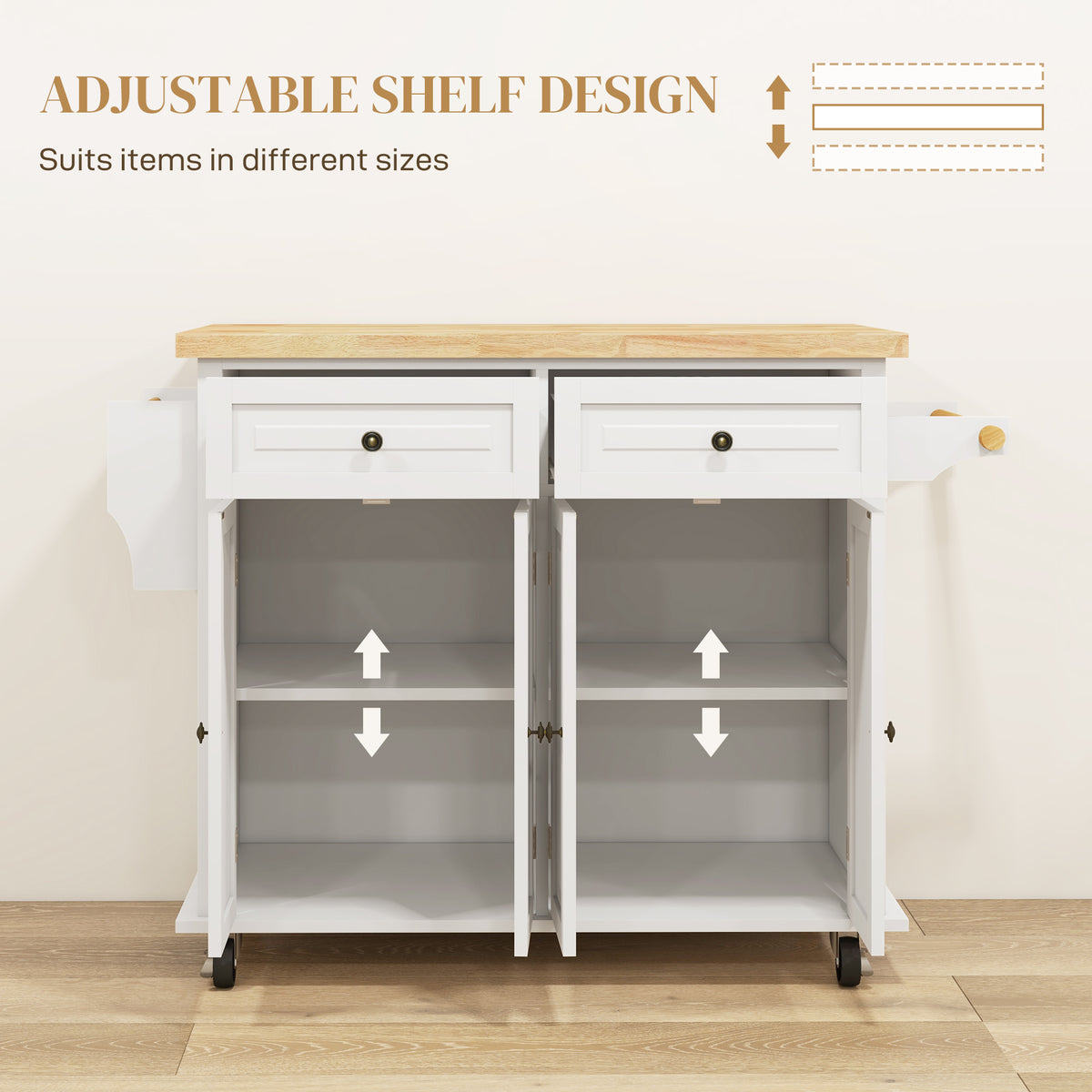 Kitchen Island with Storage – 44"W x 33"H