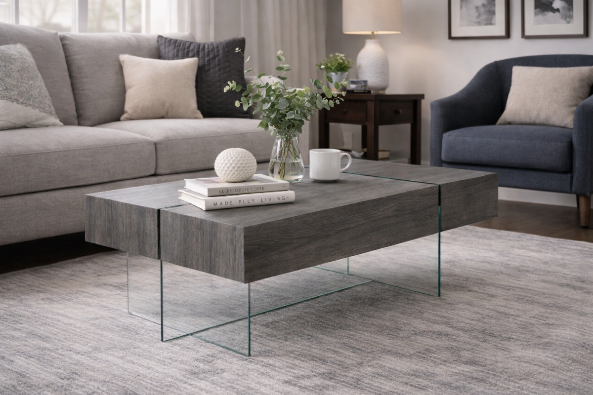 Glass Coffee Table – Grey