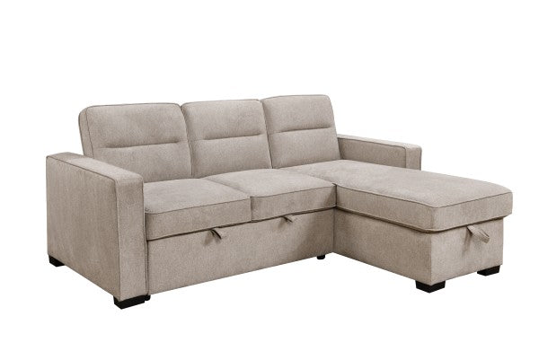 Brassex Sectional Sleeper Taupe Reversible Chaise