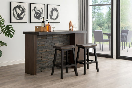 Curved Counter Stool, Set of 2 – Oak/Grey