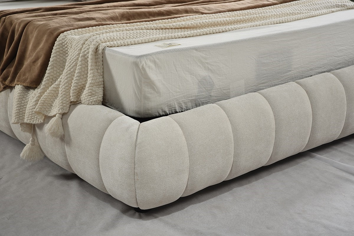 KING LIFT BED FRAME - BEIGE