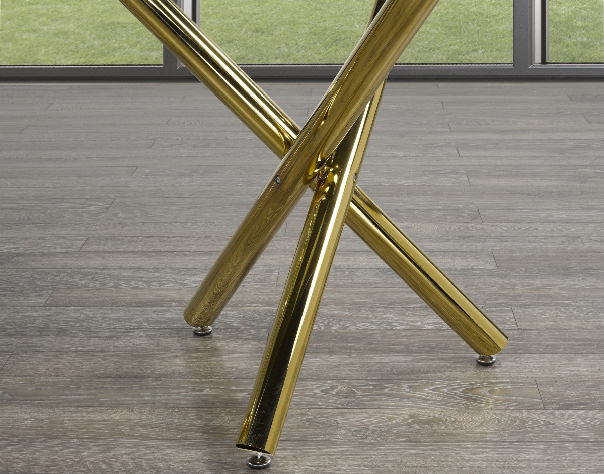 Glass Dining Table – Gold