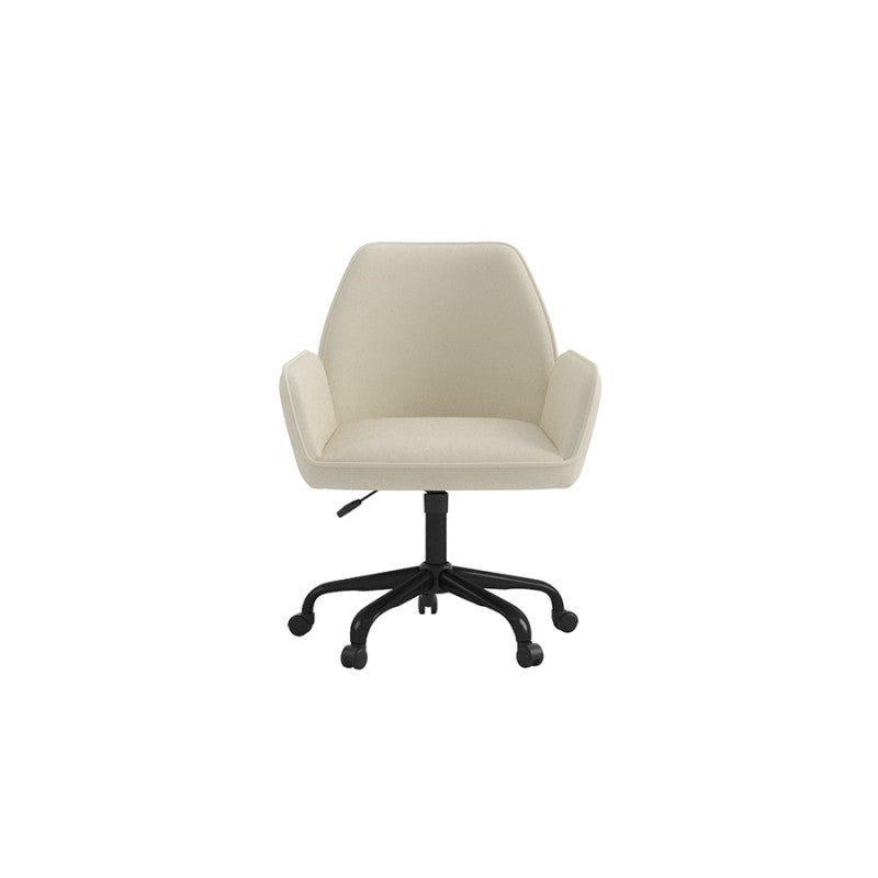 Mareo Ergonomic Beige Fabric Office Chair with Adjustable Height and Swivel