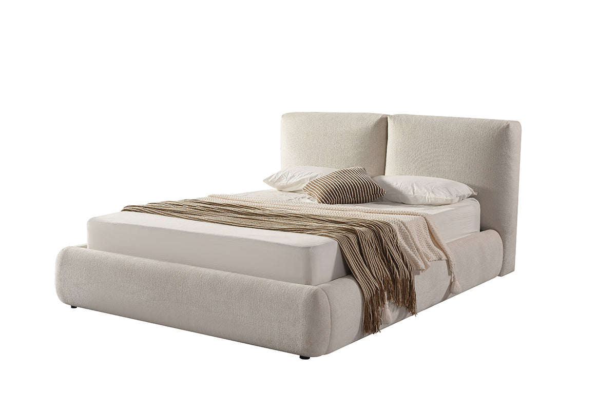 KING BED FRAME - BEIGE