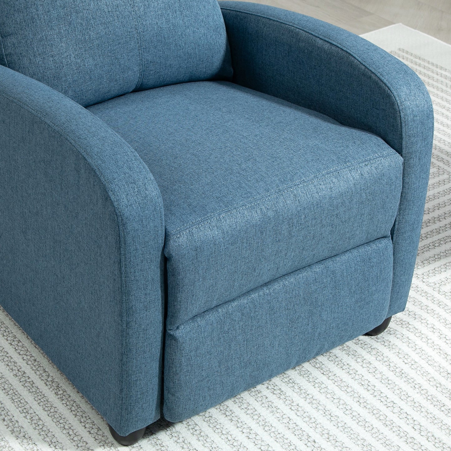 HOMCOM Manual Fabric Recliner Sofa Chair with Padded Seat, Blue