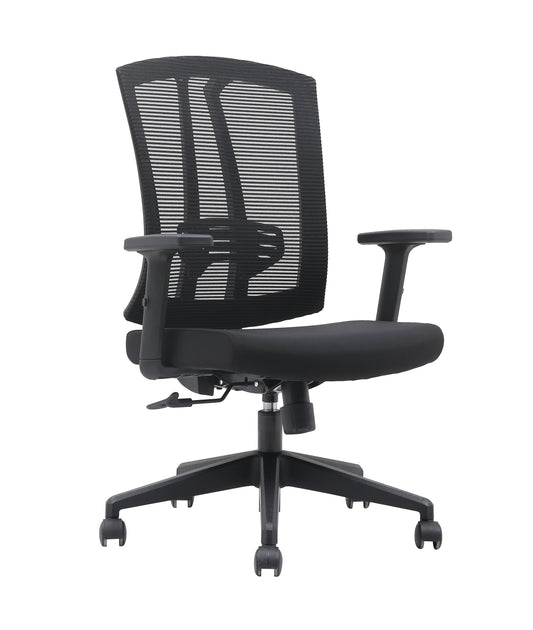 Brassex Aiden Ergonomic Black Mesh Office Chair with Adjustable Lumbar Support