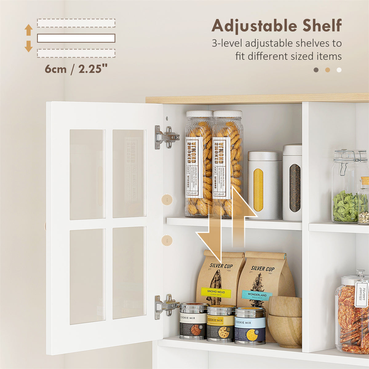 Kitchen Buffet with Hutch – 32"W x 72"H