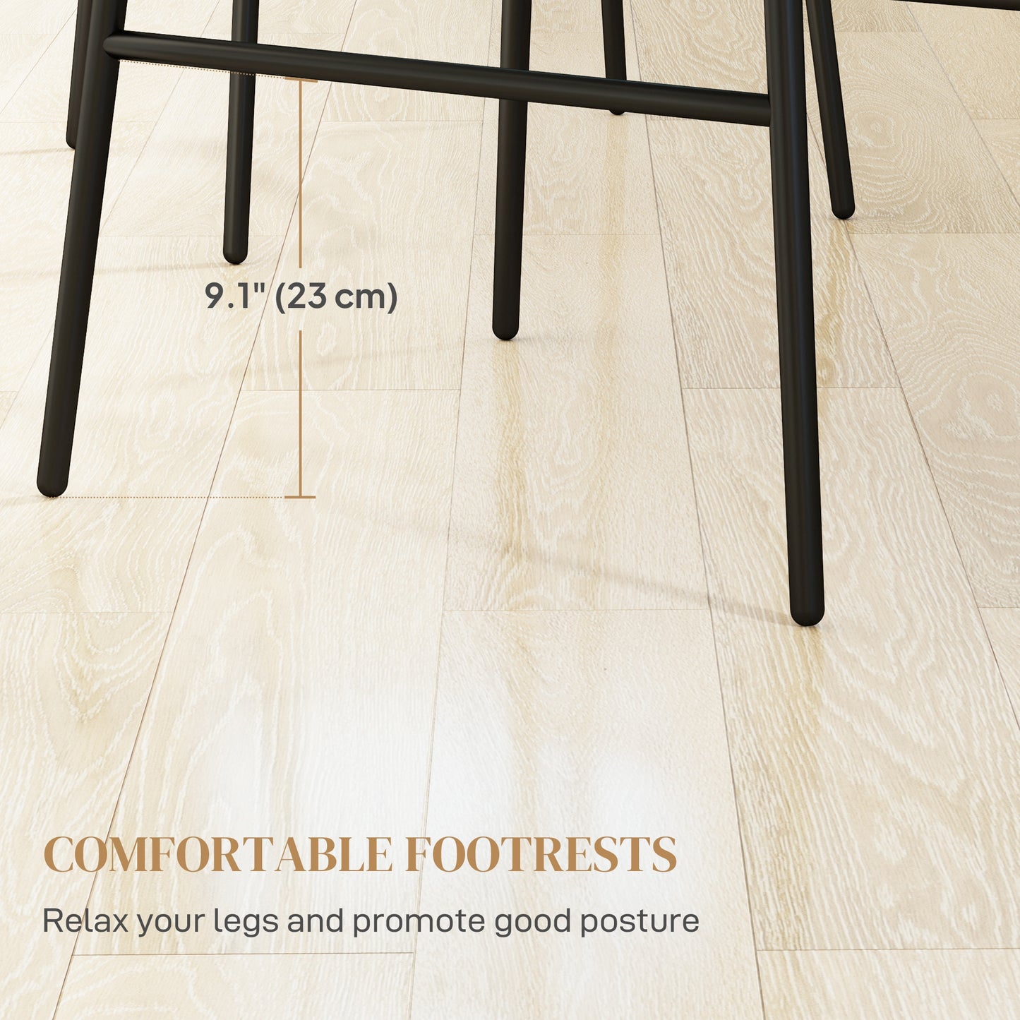 HOMCOM Modern Rattan Counter Height Bar Stools Set of 2, Brown