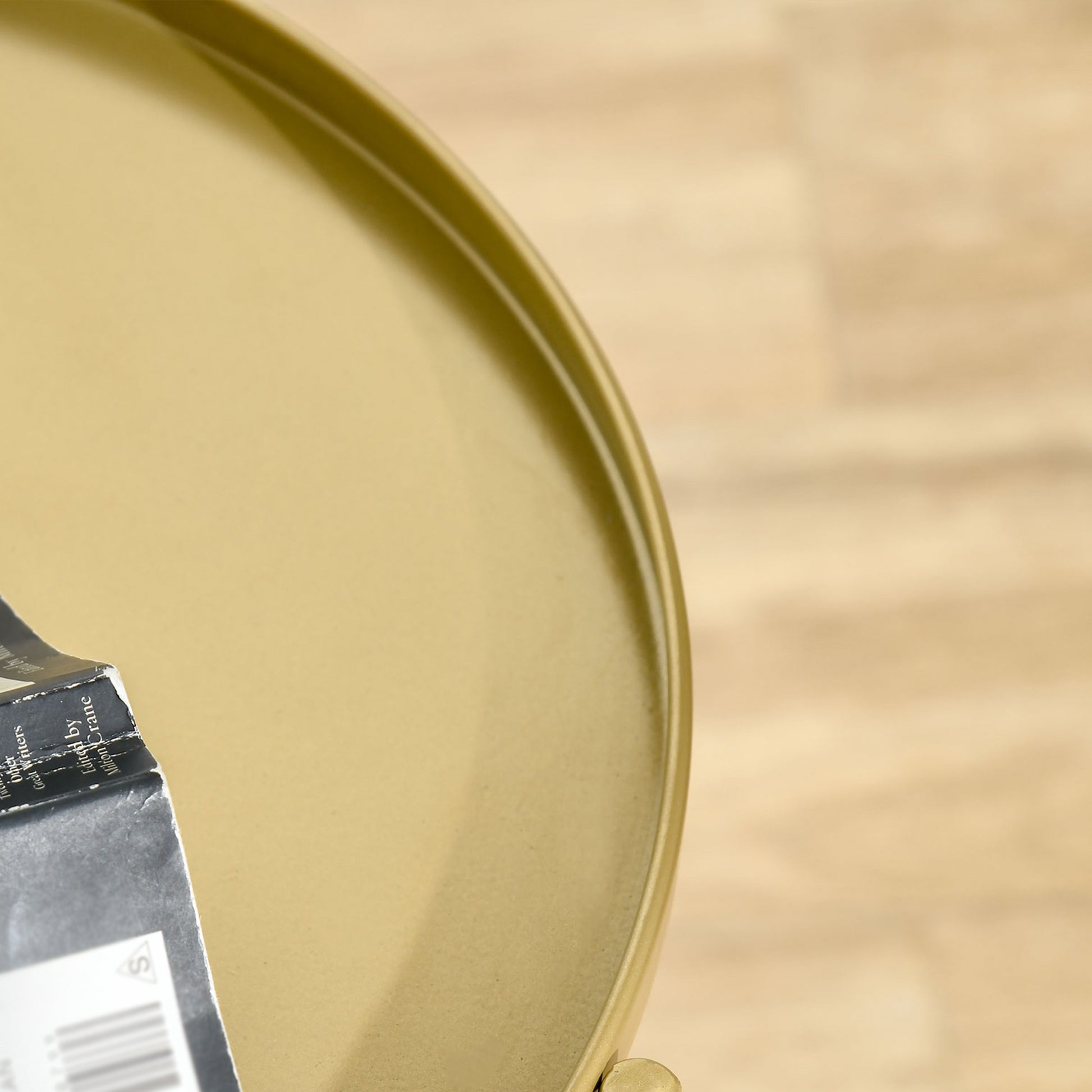 HOMCOM 2-Tier Gold Round Side Table, Removable Trays, Folding Metal Frame