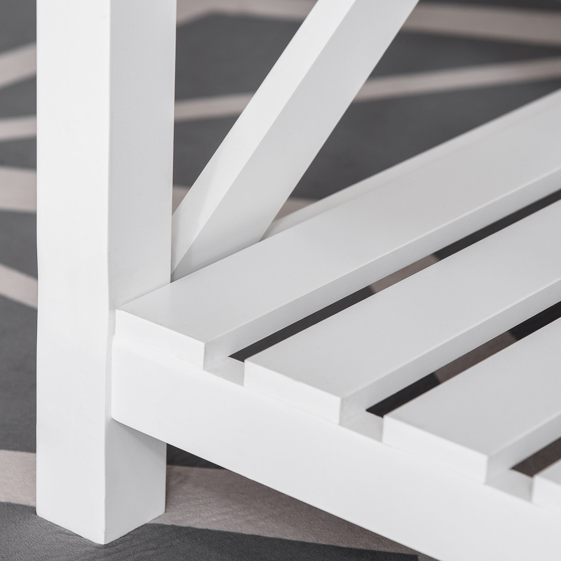 HOMCOM Farmhouse Coffee Table with Slatted Storage Shelf, X-Frame, White & Natural