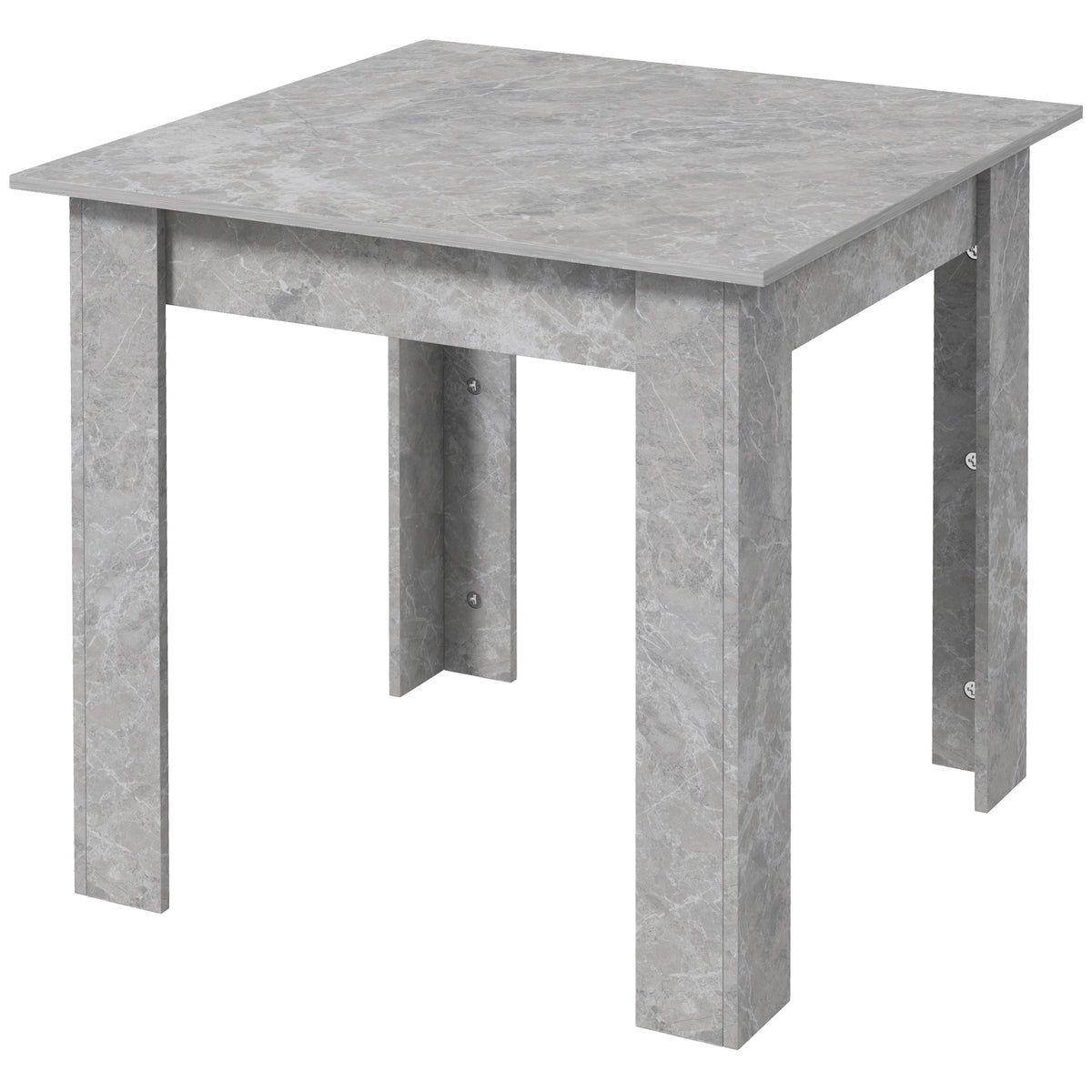 31.5" Square Dining Table with Faux Cement Effect, Space Saving Small Kitchen Table
