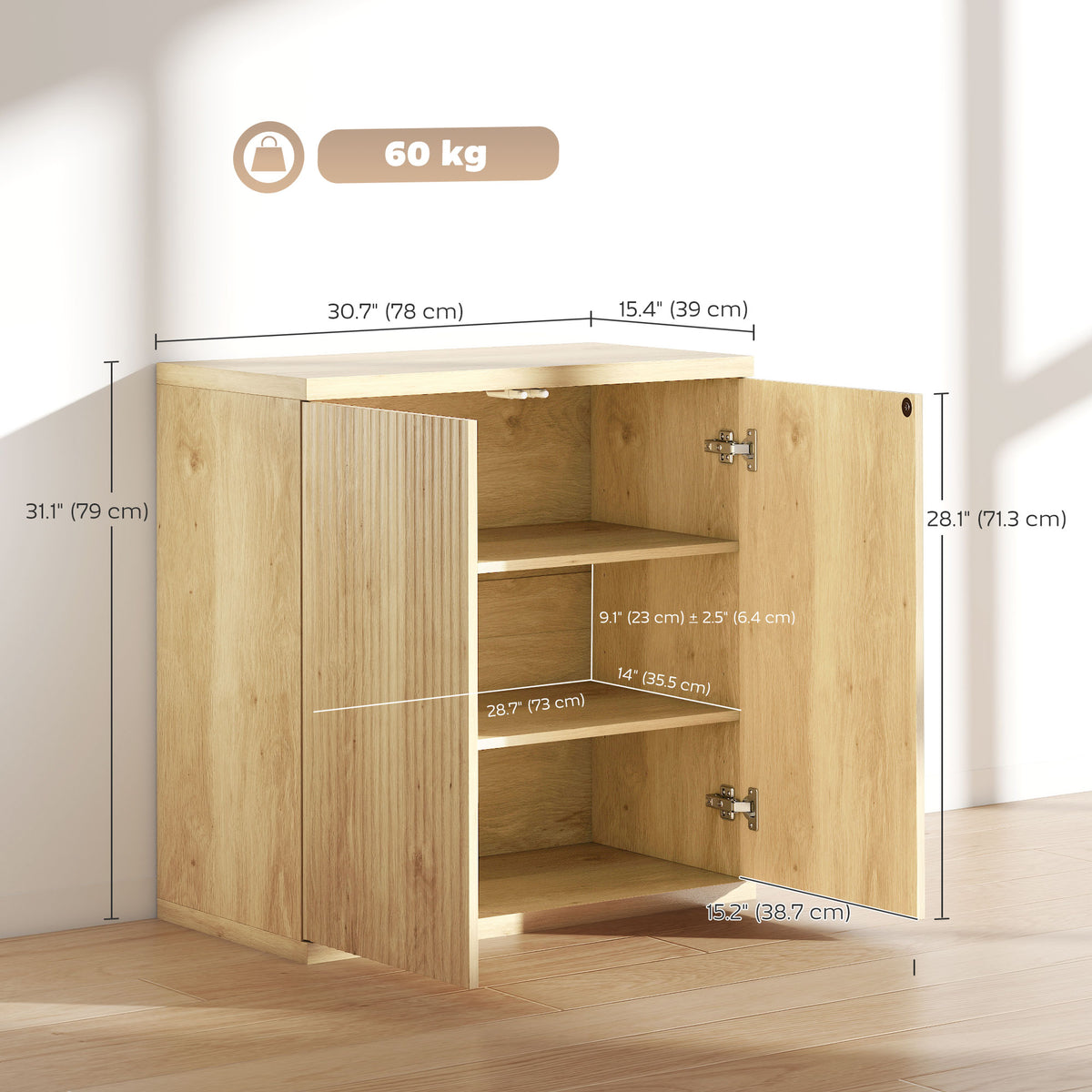 Sideboard Buffet Cabinet with Soft-Close Door – 31"W x 31"H