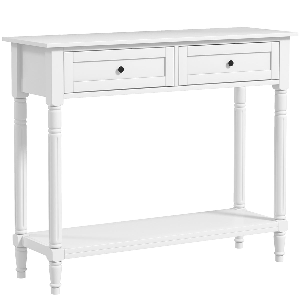 Hallway Console Table with 2 Drawers, White