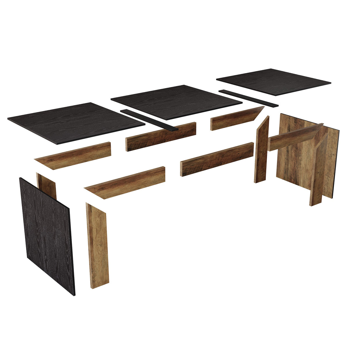 78.7" Dining Table for 6-8, Rectangular Kitchen Table with Wooden Legs