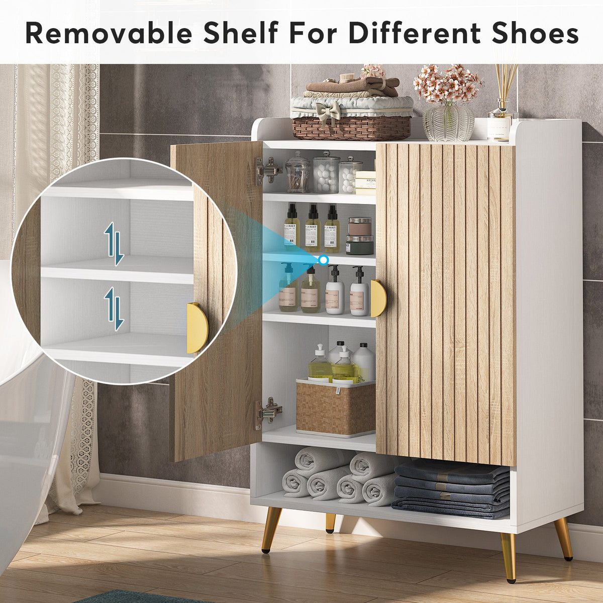 7-Tier Shoe Cabinet, Shoe Storage Organizer with Adjustable Shelves