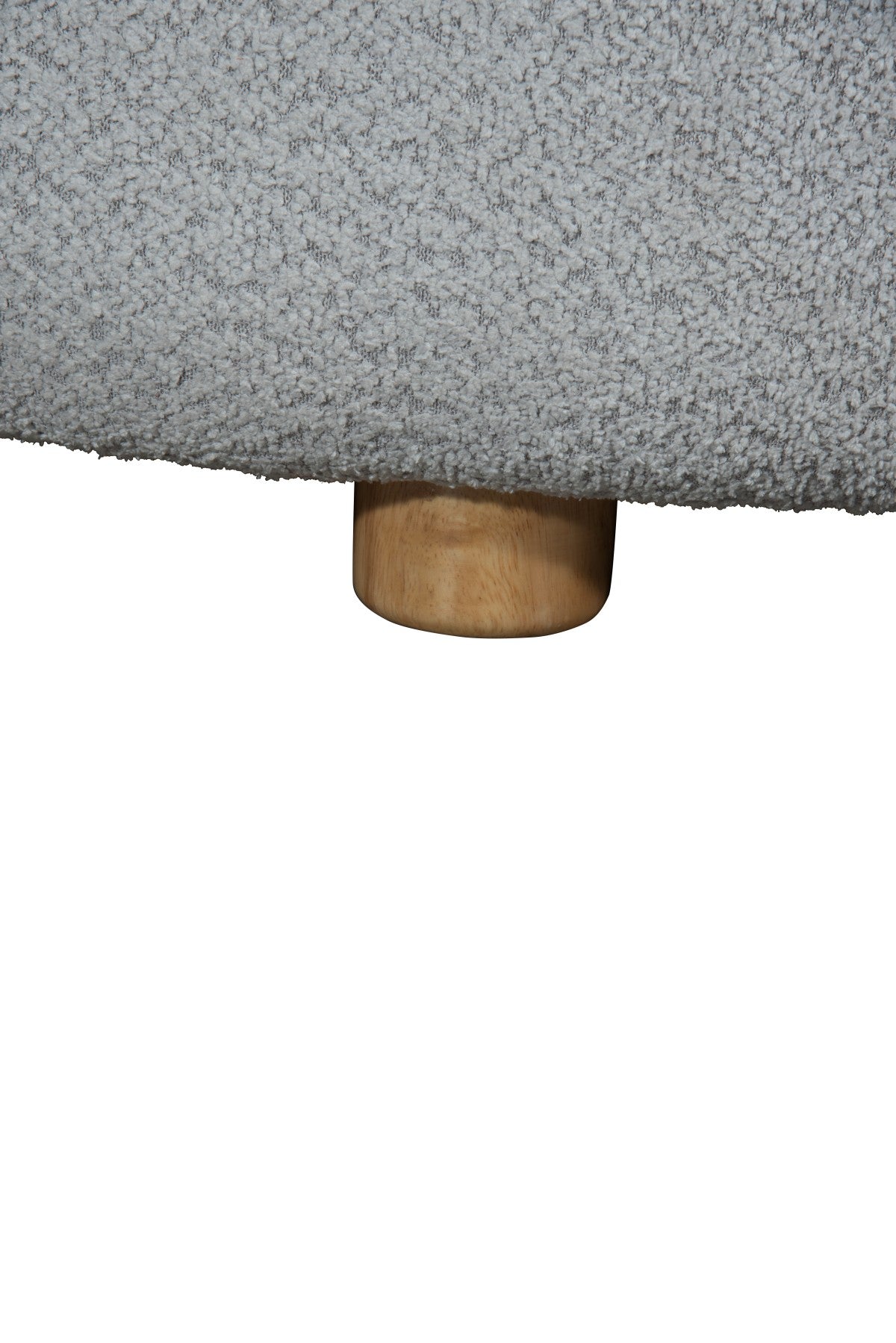 Sofia Beige Contemporary Curved Frame Sofa Chaise, Plush Polyester Fabric, Metal Legs