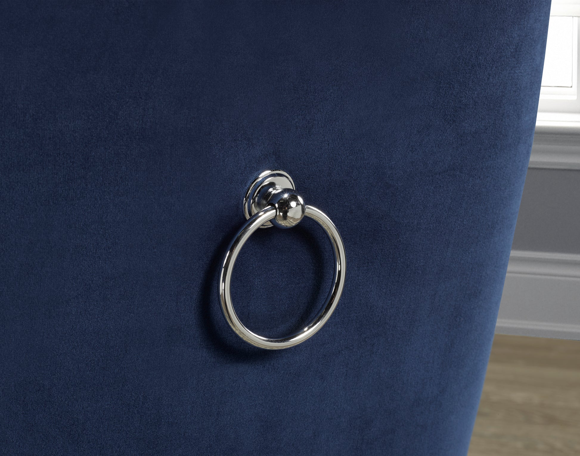 Luxurious Navy Velvet Tufted Dining Chairs Set of 2, Chrome Legs