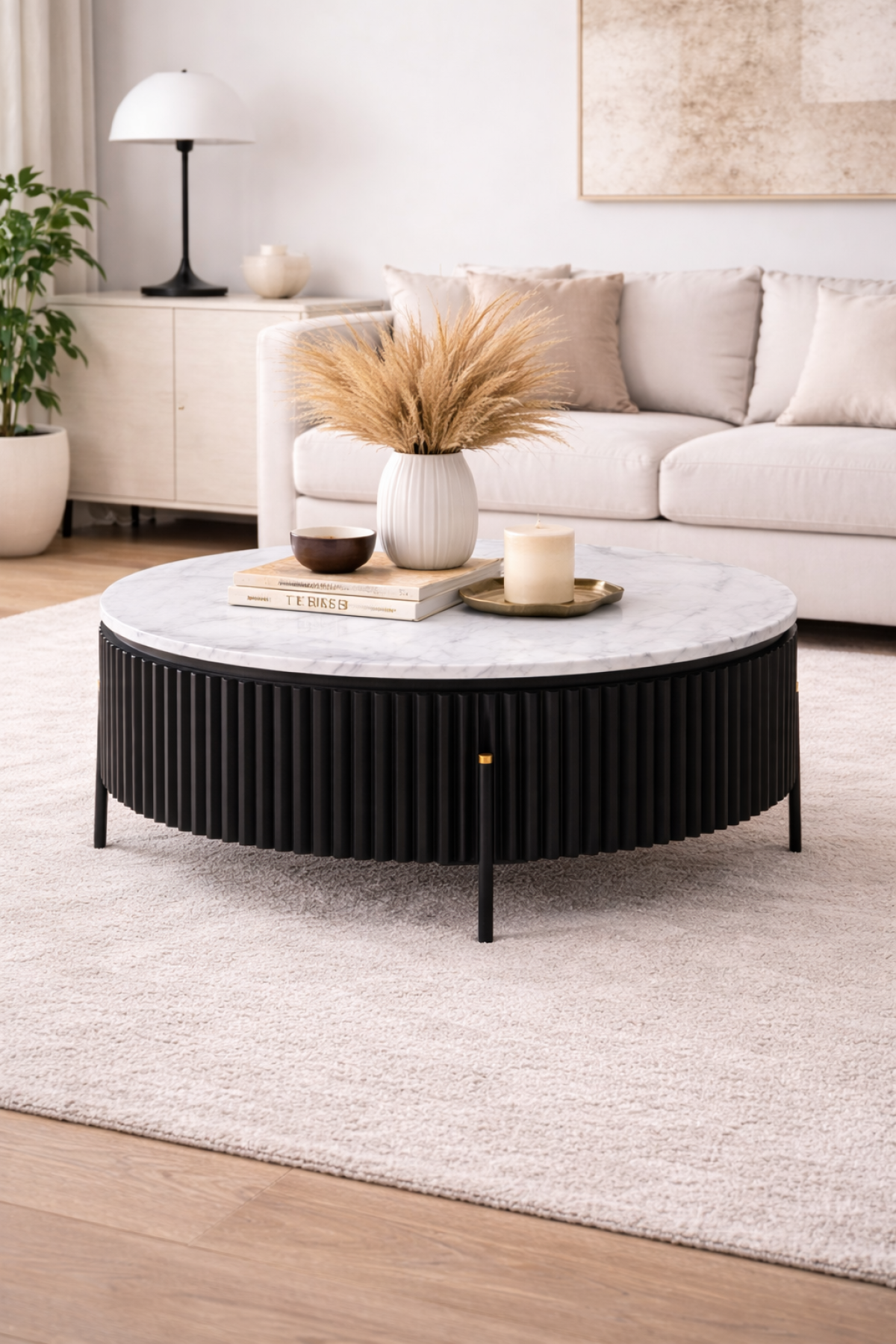 Marble Coffee Table – Black (Style 3)