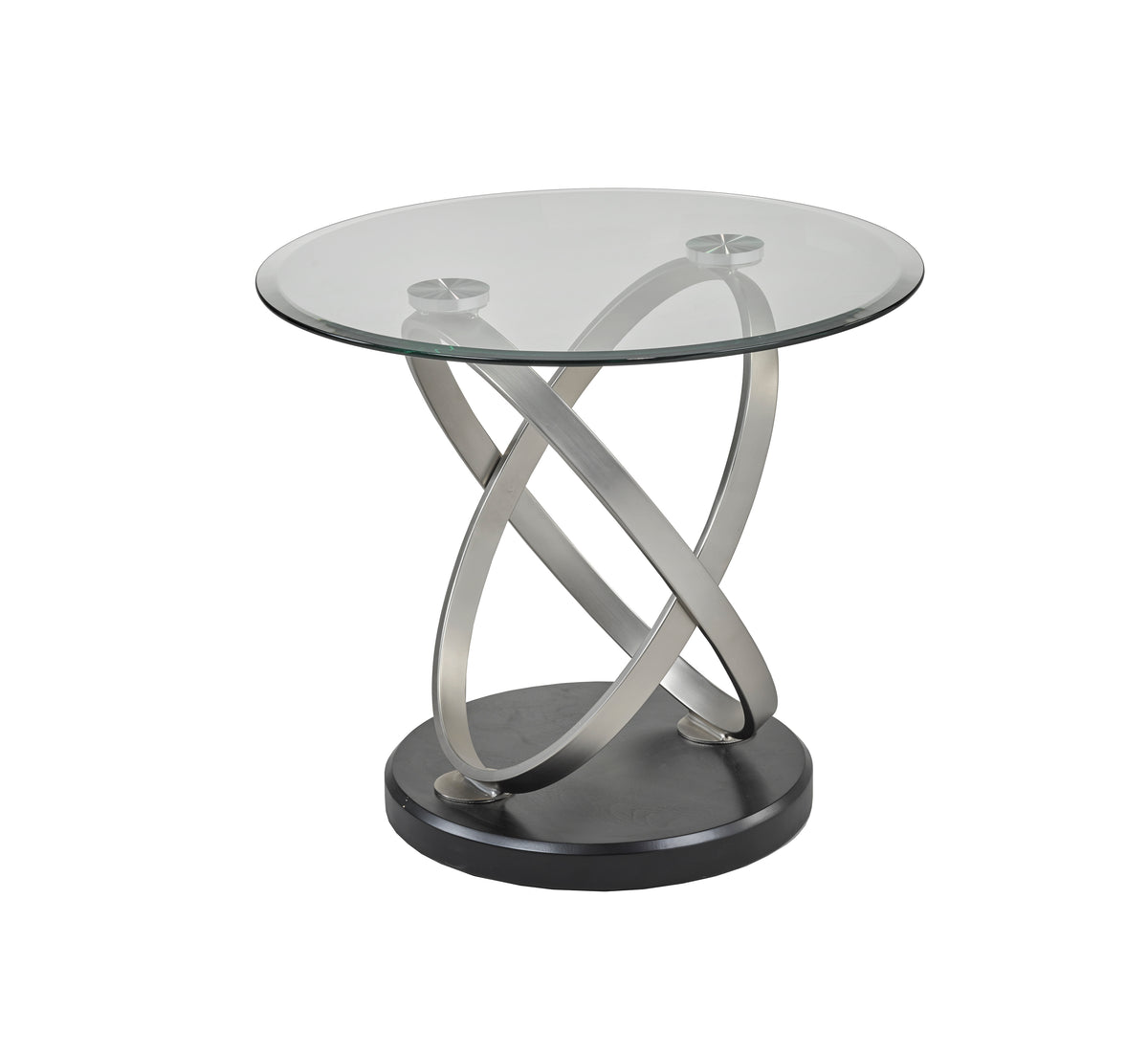 Glass End Table – Black/Silver
