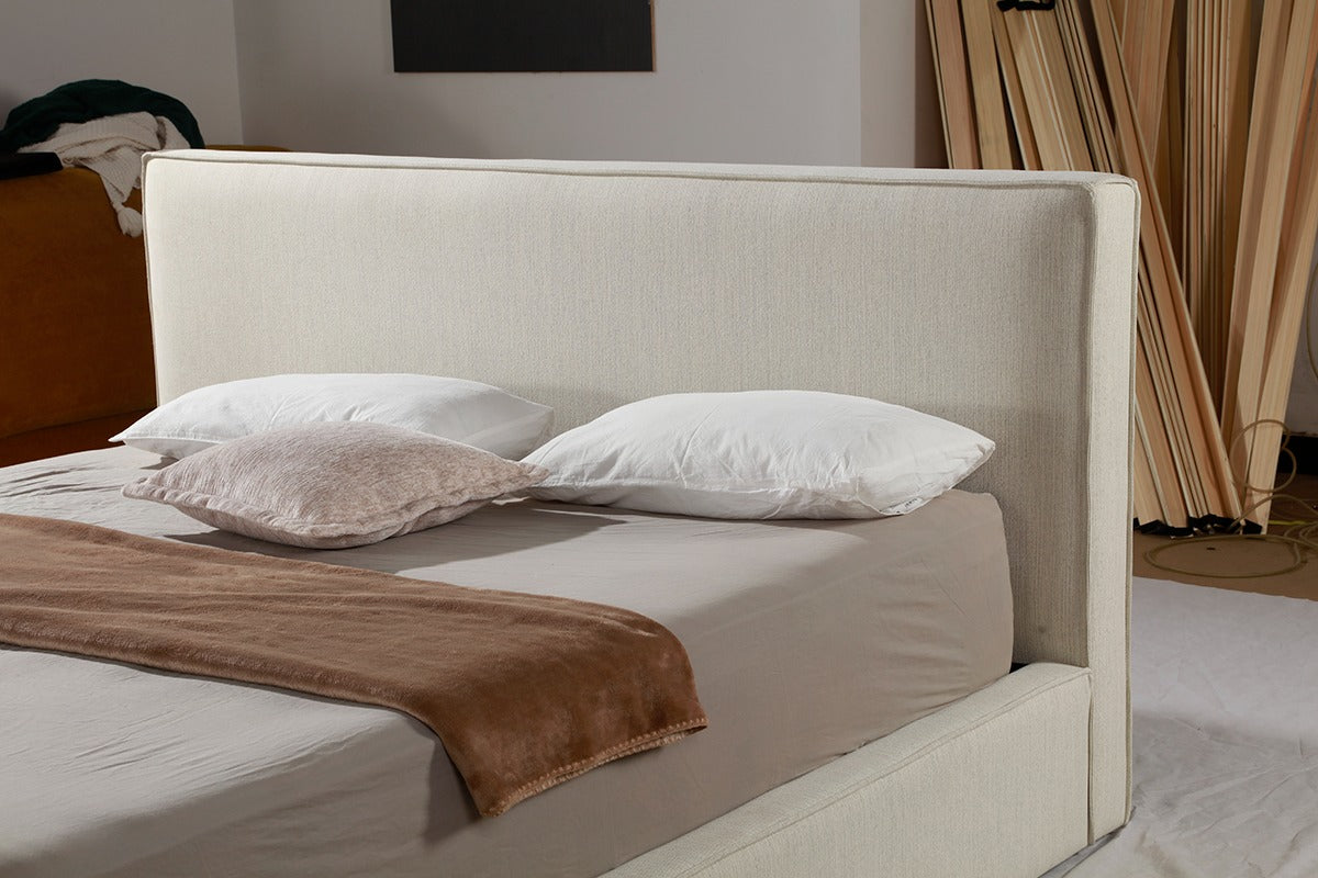 Upholstered Solid Wood Storage Bed