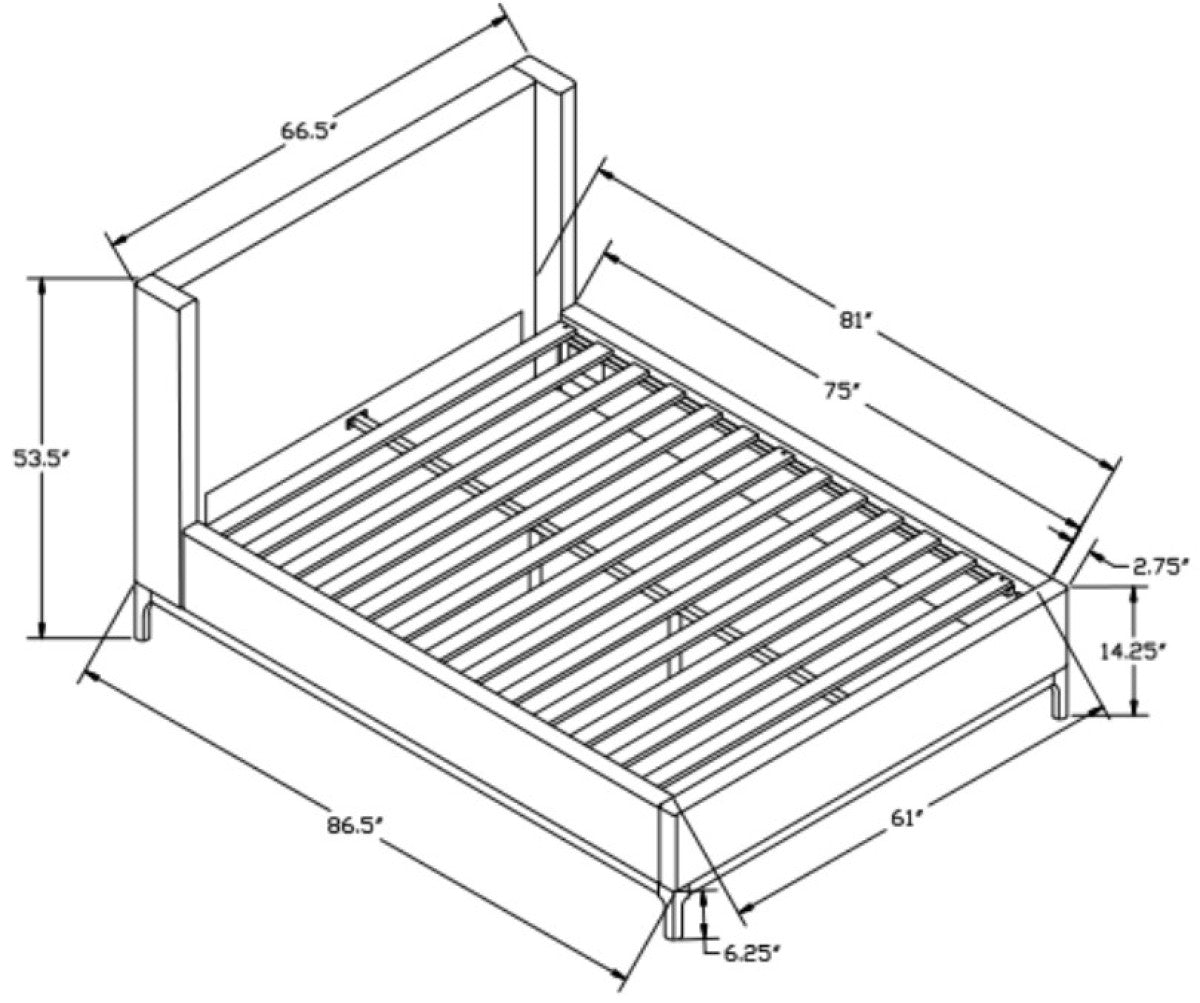 Wingback Solid Wood Bed Frame – Beige