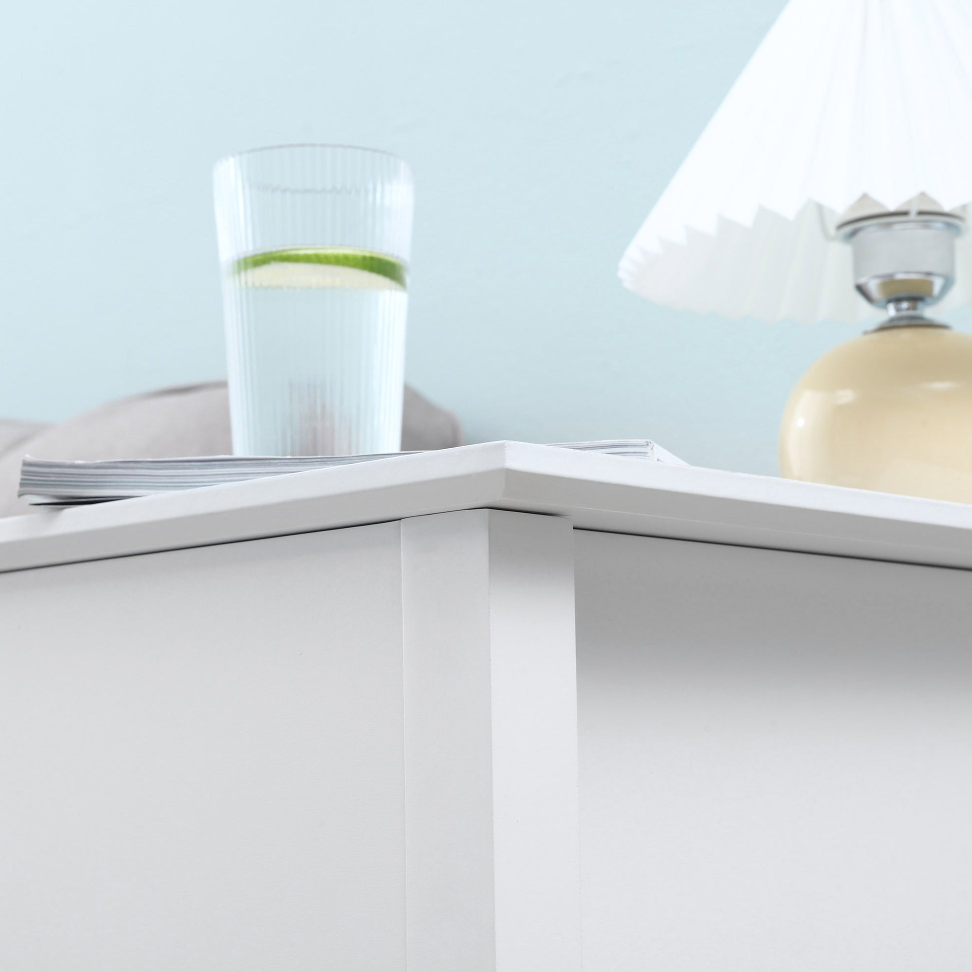 HOMCOM Flip Top End Side Table with Storage, Cable Management, Narrow Nightstand