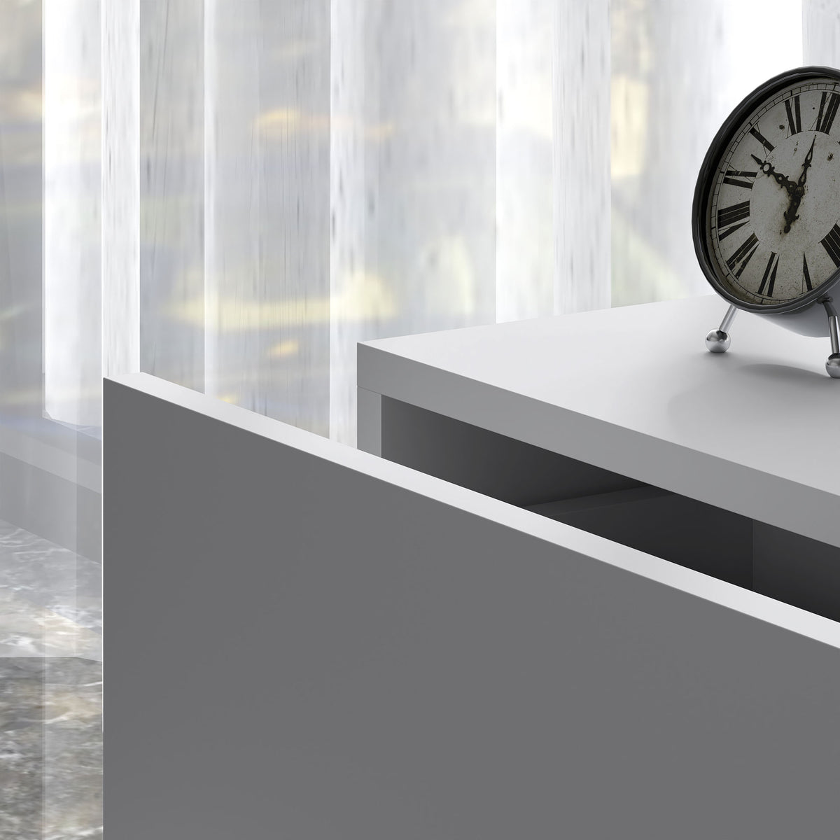 Nightstand with Charging Station and LED Light – 18"W x 18"H