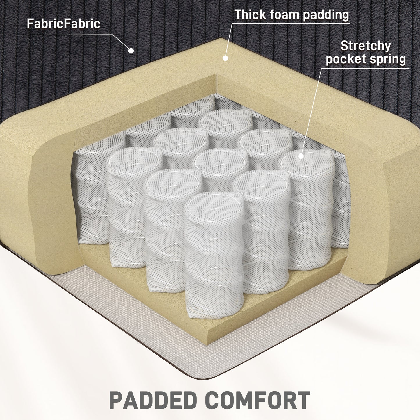 HOMCOM Manual Recliner Chair with Vibration Massage, Side Pockets, Corduroy, Black