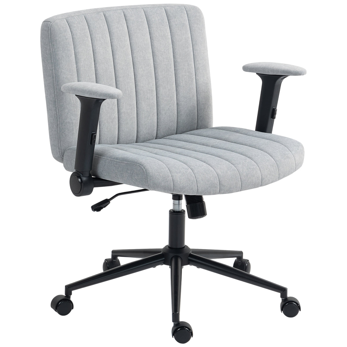 Criss Cross Chair with Flip-up Armrests, Wheels, Grey