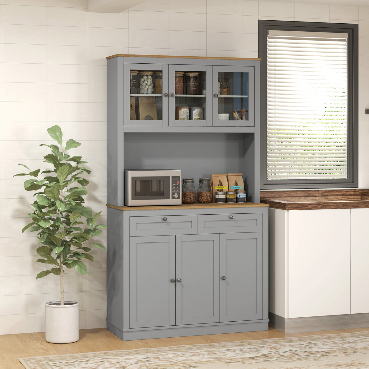 Pantry Cabinet with Microwave Space – 39"W x 71"H