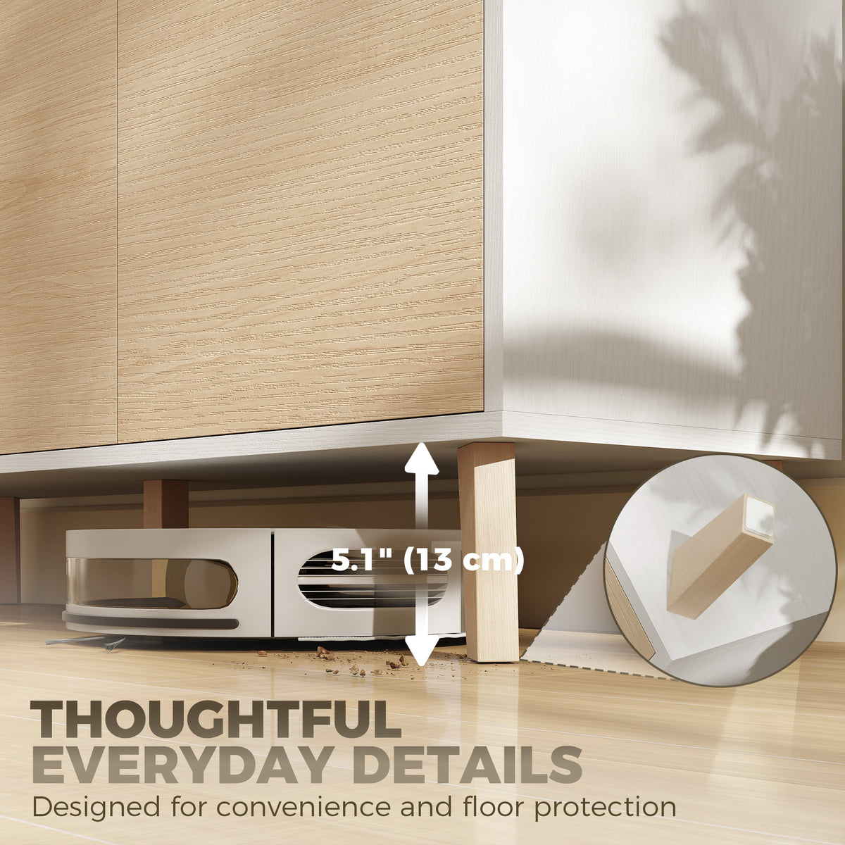 Modern Kitchen Storage Cabinet with 6 Compartments – 47"W x 29"H